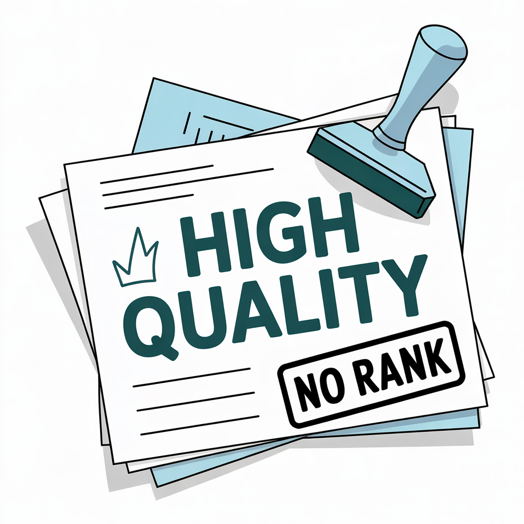 Quality content that fails to rank on Google search results